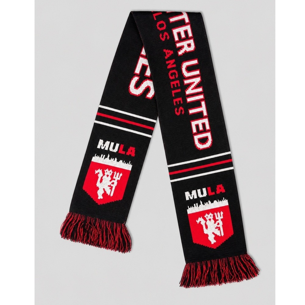 Ruffneck Scarves Manchester United Fans of Los Angeles MULA Knit Scarf Black Red